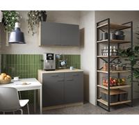 Meuble De Cuisine Sous-Meuble Armoire 100 Cm Chêne Sägerau Gris Merle Respekta