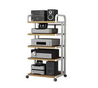 Meuble de divertissement, étagère multimédia, étagère de jeu, support DVD, étagère d'angle for support multimédia AV, tour de support audio stéréo, support multimédia audio-vidéo moderne avec roulette