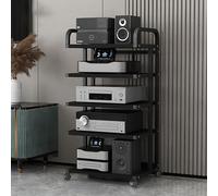 Meuble de divertissement, étagère multimédia, étagère de jeu, support DVD, étagère d'angle for support multimédia AV, tour de support audio stéréo, support multimédia audio-vidéo moderne avec roulette