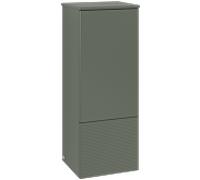 Meuble de hauteur moyenne Villeroy & Boch Antao L43100HL avec éclairage, 1 porte, 414 x 1039 x 356 mm, façade texturée, laque mate Vert Feuille / Laque mate Vert Feuille