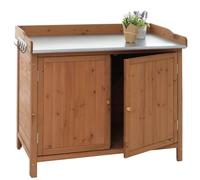 Meuble de Jardin avec Plan de Travail HWC-L69 86x104x52cm Marron