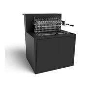 Meuble Support Gril noir avec bar pour cuisine Forge Adour
