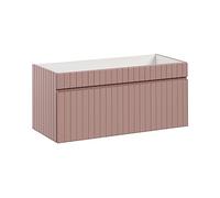 Meuble de lavabo 100 cm Iconic Rose, meuble de lavabo suspendu, plan de travail ou lavabo inclus, couleur rose mat (meuble)