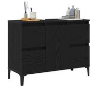 Meuble de lavabo de salle de bain - vidaXL - Chêne noir - 80x33x60 cm - Bois d'ingénierie - Avec tiroir - 1 étagère