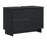 Meuble de lavabo EDE - Noir - 82 x 41 x 59 cm - En bois | Résistant à l'humidité, compartiments spacieux, tiroirs, profil compact, design moderne, nettoyage facile