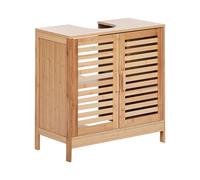 Beliani Meuble de Lavabo en Bambou Minimaliste Rangement de Salle de Bain Bois Marron Clair Missoula