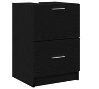 Meuble de lavabo en MDF noir 40 x 37 x 59 cm - Armoire de salle de bain moderne avec grande stabilité et espace de rangement pour petite salle de bain