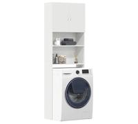vidaXL Meuble de Machine à Laver Blanc Bois d'ingénierie, Armoire à Linge, Armoire à Lave-Linge, Armoire de Salle de Bain, Armoire à Linge