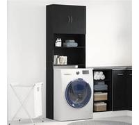 vidaXL Meuble pour machine à laver Chêne noir 64 x 24 x 190 cm
