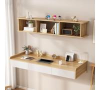 Meuble de maquillage flottant pour mur, bureau suspendu moderne avec tiroirs, coiffeuse murale pour chambre à coucher, salon, salle de bain, table de poste de travail informatique