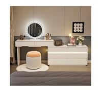 Meuble de maquillage moderne avec miroir, grand bureau et tiroirs, miroir de coiffeuse LED élégant avec cloison de séparation (100 x 40 cm) - Parfait pour les amateurs de beauté.