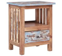 Meuble De Nuit Bois Recyclé Vintage Tiroir De Rangement 41x30x50 Cm Bois De Mahogany Massif Marron