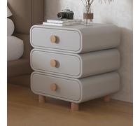 Meuble de Nuit, Table d'appoint 62 cm de Haut avec 3 Tiroirs en Grande Capacité et 4 Pieds en Pin, Assemblage sans Outils, Meuble de Chambre à Coucher Maison Intérieur, Moderne(Light Grey,50cm)