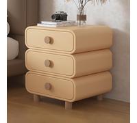 Meuble de Nuit, Table d'appoint 62 cm de Haut avec 3 Tiroirs en Grande Capacité et 4 Pieds en Pin, Assemblage sans Outils, Meuble de Chambre à Coucher Maison Intérieur, Moderne(Beige,45cm)
