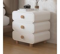Meuble de Nuit, Table d'appoint 62 cm de Haut avec 3 Tiroirs en Grande Capacité et 4 Pieds en Pin, Assemblage sans Outils, Meuble de Chambre à Coucher Maison Intérieur, Moderne(White,30cm)