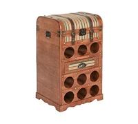 Meuble de Porte-bouteilles avec 1 tiroir en bois naturel et PU multicolore - longueur 40 x profondeur 35 x Hauteur 71 cm