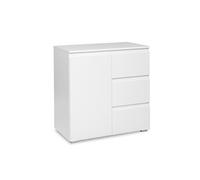 Armoire d'appoint Image - 1 porte, 1 tablette, 3 tiroirs - Blanc