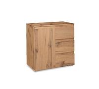 Meuble de rangement 1 porte 3 tiroirs naturel