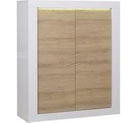 DAYTON OAK - Meuble de Rangement 2 Portes Effet Chêne et Leds - Altobuy Marron G