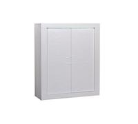 Meuble de Rangement 2 Portes Laqué Blanc et Leds - DAYTON WHITE -
