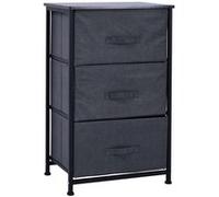 HOMCOM Meuble de Rangement 3 tiroirs chiffonnier dim. 45L x 30l x 71H cm métal MDF Non tissé Gris