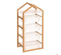 Atmosphera Meuble de rangement 4 étagères Bako blanc 43 x 94,5 cm