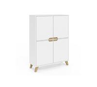 Meuble de rangement 4 portes HELSINKI scandinave blanc