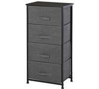 Outsunny Commode Design 4 Tiroirs Métal MDF Noir pour Chambre ou Salon | Aosom France