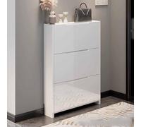 Meuble de rangement à chaussures à 3 niveaux pour entrée étroite avec tiroirs pliables cachés pour couloir et salon