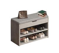 Meuble de rangement à chaussures, armoire d'entrée étroite, buffet haut en rotin, banc à chaussures et organisateur pour entrée - Élégant meuble de rangement à chaussures gris pour vestiaire