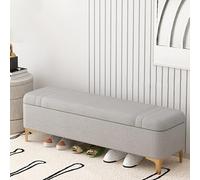 Meuble de rangement à chaussures, armoire d'entrée étroite, buffet haut en rotin, banc de rangement rembourré moelleux avec pieds dorés - Siège élégant pour chambre et salon, banc-meuble à c