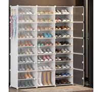 Meuble de rangement à chaussures avec portes, cube modulaire en plastique, organiseur de chaussures portable, grand bac pour baskets, pour tous types de chaussures, pour placard, couloir, chambre à co