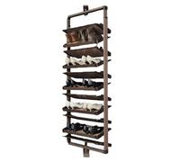Meuble de rangement à chaussures avec tiroirs coulissants et étagères intégrées, banc d'entrée pliable et multifonctionnel pivotant à 360° - Gain de place grâce à ses 14 niveaux coulissants,