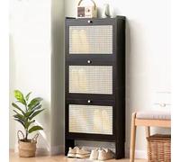 Meuble de rangement à chaussures, design ultra fin à 3 niveaux pour économiser de l'espace, parfait pour le couloir, la porte et l'organisation du salon