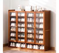 Meuble de rangement à chaussures en bambou avec large plan de travail pour une entrée organisée et un rangement à la maison