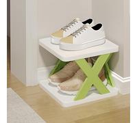 Meuble de rangement à chaussures - Étagère multicouche à 5 niveaux - Placard autonome pour couloir, buffet haut en rotin, design peu encombrant pour les petits espaces