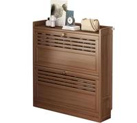 Meuble de rangement à chaussures étroit à 3 niveaux - 17 cm de profondeur - Peut contenir jusqu'à 16 paires de chaussures - Design anti-basculement - Charnières dissimulées - Idéal pour couloir et