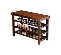 Meuble de rangement à chaussures étroit en bois massif pour entrée, gain de place, assemblage facile pour petit couloir et appartement, marron, 70,1 x 26,9 x 45 cm