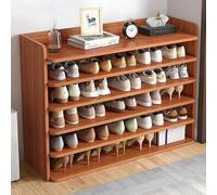Meuble de rangement à chaussures fin à 8 niveaux pour couloirs - Étagère ouverte peu encombrante pouvant contenir 6 à 35 paires - Assemblage facile pour dortoirs - Finition marron élégante (101,6 x