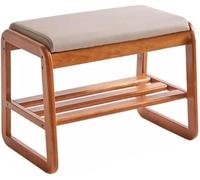 Meuble de rangement à chaussures fin avec coussin rembourré - Buffet haut en rotin pour couloir, banc à chaussures étroit et tabouret d'entrée, design peu encombrant pour chaussures nized