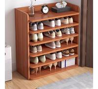 Meuble de rangement à chaussures fin - Économie d'espace - 3 à 8 niveaux - Étagère ouverte pour 6 à 35 paires - Idéal pour les dortoirs - Finition marron élégante (62,2 cm (L) x 87,4 cm (H)