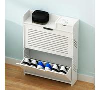Meuble de rangement à chaussures moderne, meuble de rangement à chaussures à 2/3 tiroirs, armoire de rangement à chaussures cachée avec tiroir de rangement supérieur, design à seau basculant, support