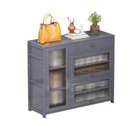 Meuble de rangement à chaussures moderne pour 15 à 28 paires, organiseur de chaussures d'entrée mince avec portes en acrylique, organiseur de chaussures autonome en bambou avec tiroir, gain de place,