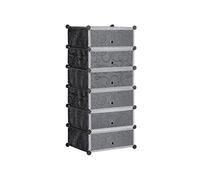 HomCom Armoire à chaussures modulable 6 cubes empilables en plastique 12 paires noir 49×36,5×108 cm