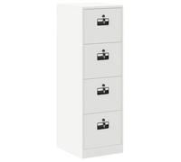 Meuble de rangement à dossiers - vidaXL - Blanc - Acier laminé à froid - 44x50x139 cm - 8 tiroirs - 8 serrures à came