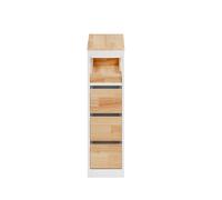 Meuble de rangement à tiroirs - SOBUY - 4 tiroirs - Roulettes - 65×23×82 cm - Blanc - MDF - Capacité 40 kg