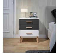 Meuble de Rangement Armoire à Trois Tiroirs, Commode, Couleurs Combinables,Pour Chambre, Salon, Couloir, Blanc et Gris-Meerveil