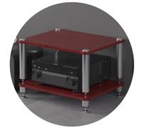 Meuble De Rangement Audio Professionnel pour Amplificateur Hi-FI, 2/3/4 Niveaux, avec Pieds Anti-Vibrations pour Récepteur, Platine Vinyle, Enceintes Et Home Cinéma(Brown,60 * 48 * 40cm(2Tier))