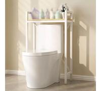 Meuble de rangement autonome au-dessus des toilettes - Gain de place avec étagères épaisses à 1 niveau - Solution de rangement multifonction pour salle de bain pour un maximum d'utilité