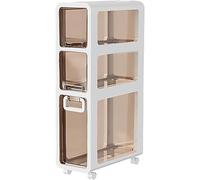 Meuble de rangement avec 4 tiroirs et roulettes, armoire d'angle de grande capacité, commode étroite, rangement vertical pour salle de bain, 4 niveaux